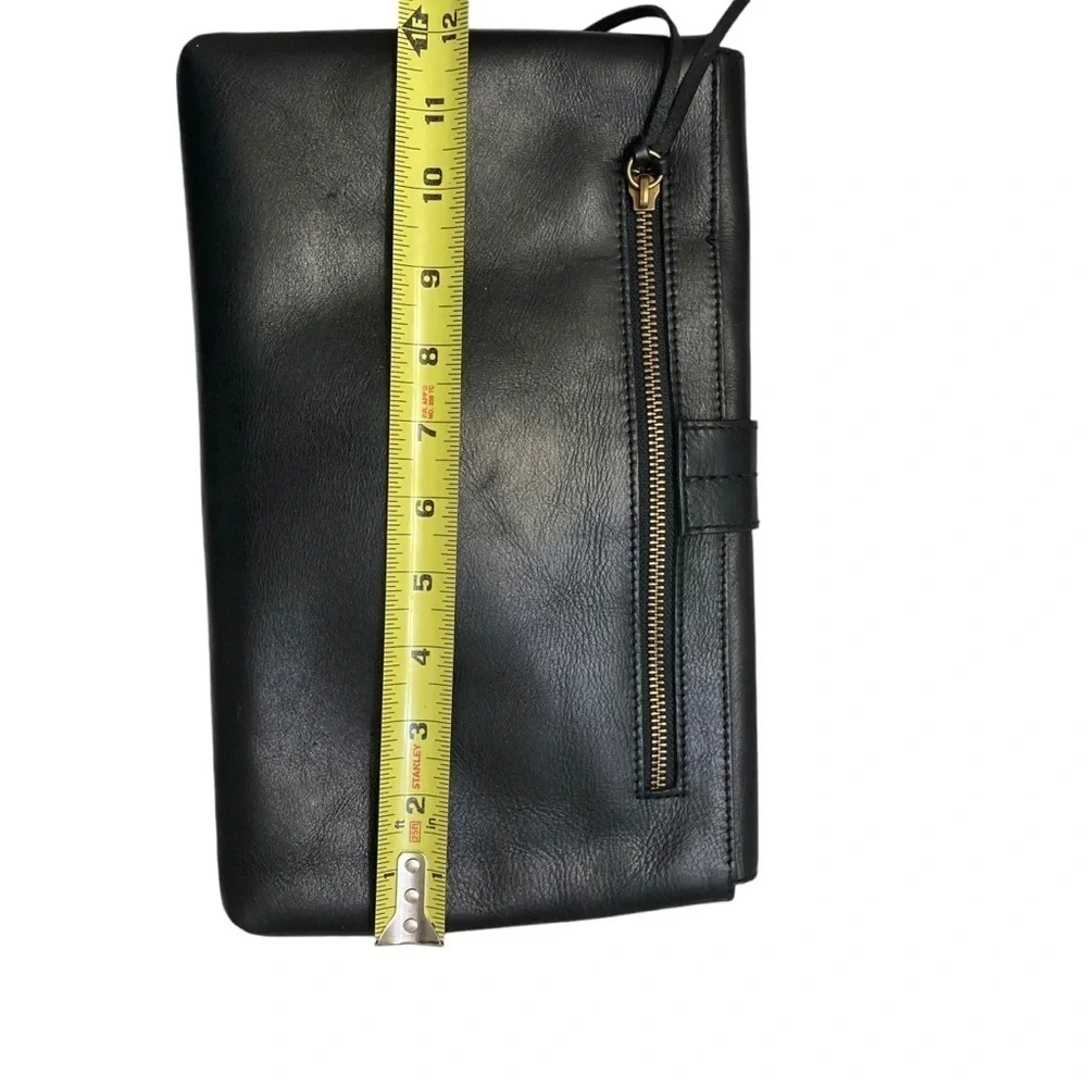 Madewell black leather clutch bag